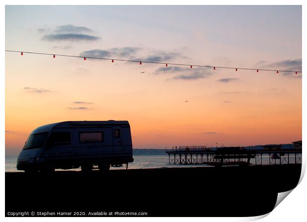 Camper Van &amp; Sunrise Print by Stephen Hamer