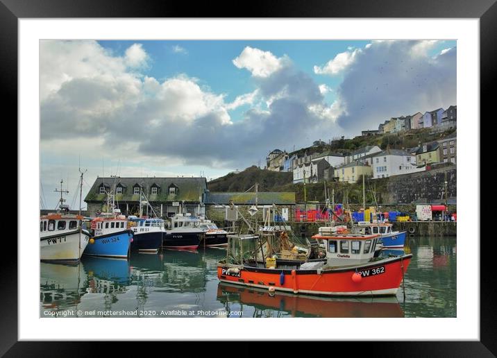 Mevagissey Harbour, Cornwall. Framed Mounted Print by Neil Mottershead