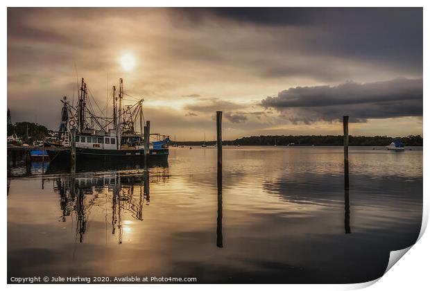 Golden sunset Print by Julie Hartwig