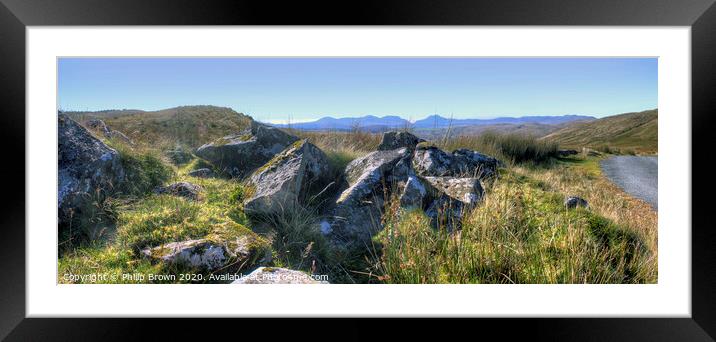 The Rhinogs Mountain Range, North Wales Framed Mounted Print by Philip Brown