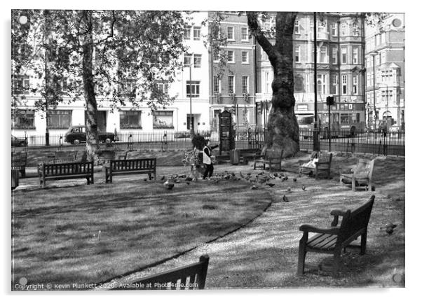 Tai Chi in Berkeley Square London Acrylic by Kevin Plunkett