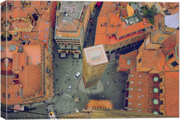 Skyview of Bologna. Canvas Print by Sourov Deb