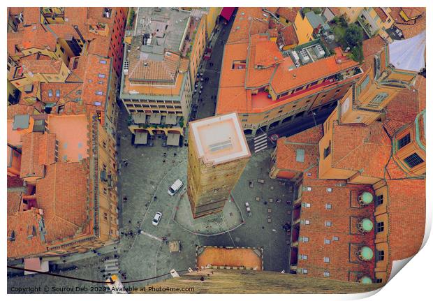 Skyview of Bologna. Print by Sourov Deb