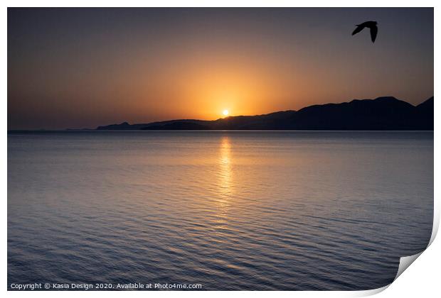 Sun Rising over Mirabello Bay Print by Kasia Design