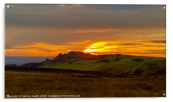 Majestic Sunset over the Roaches Acrylic by tammy mellor
