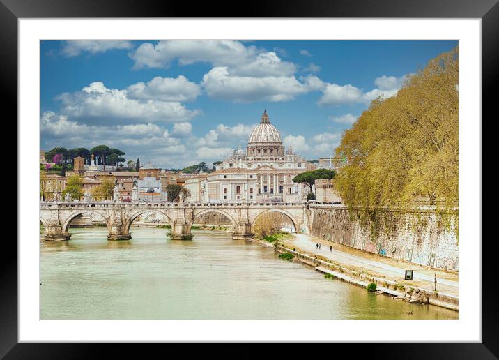 Rome Skyline Framed Mounted Print by Hectar Alun Media