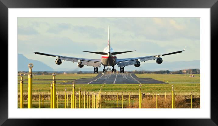 Retro Cargolux Boeing 747 landing Framed Mounted Print by Allan Durward Photography