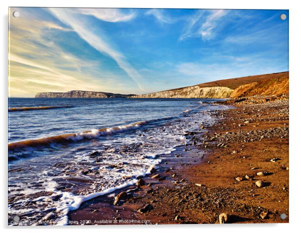 Christmas At Compton Bay Acrylic by Wight Landscapes