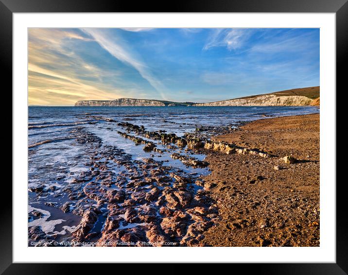 Christmas Day At Compton Bay Framed Mounted Print by Wight Landscapes