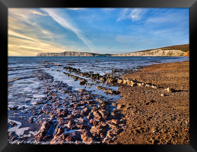 Christmas Day At Compton Bay Framed Print by Wight Landscapes