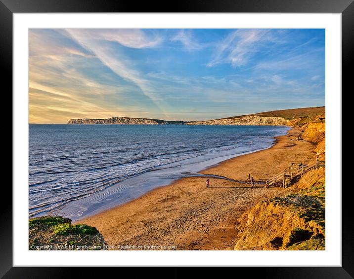 Compton Bay Beach Framed Mounted Print by Wight Landscapes