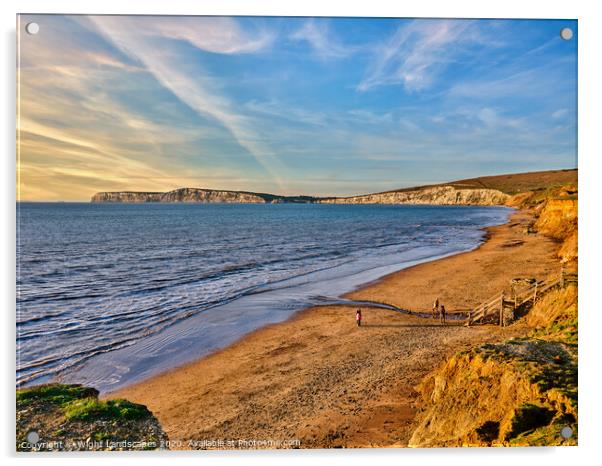 Compton Bay Beach Acrylic by Wight Landscapes