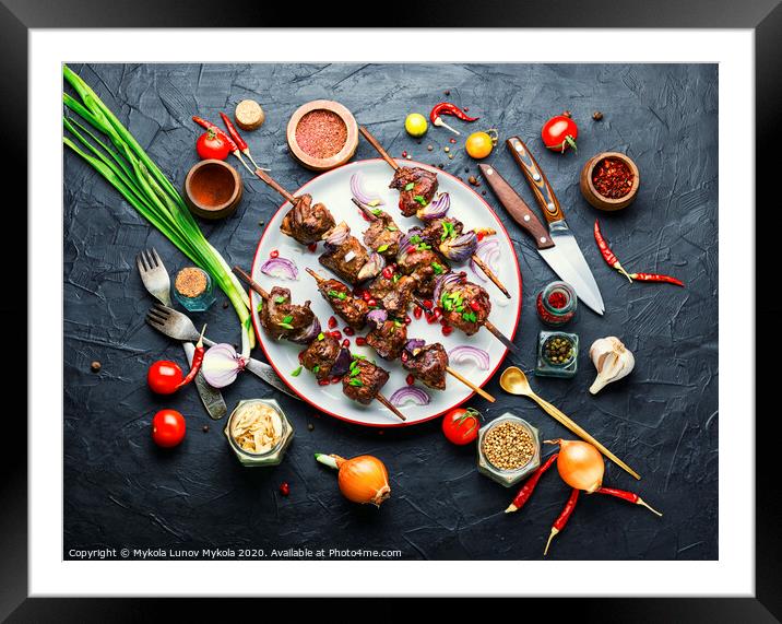 Delicious liver kebab Framed Mounted Print by Mykola Lunov Mykola
