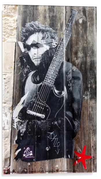 Street Guitarist  Acrylic by Jacqui Farrell