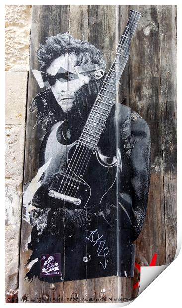 Street Guitarist  Print by Jacqui Farrell