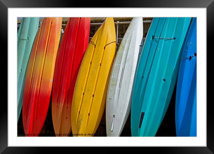 Colourful Dinghies  Framed Mounted Print by Alexandra Lavizzari