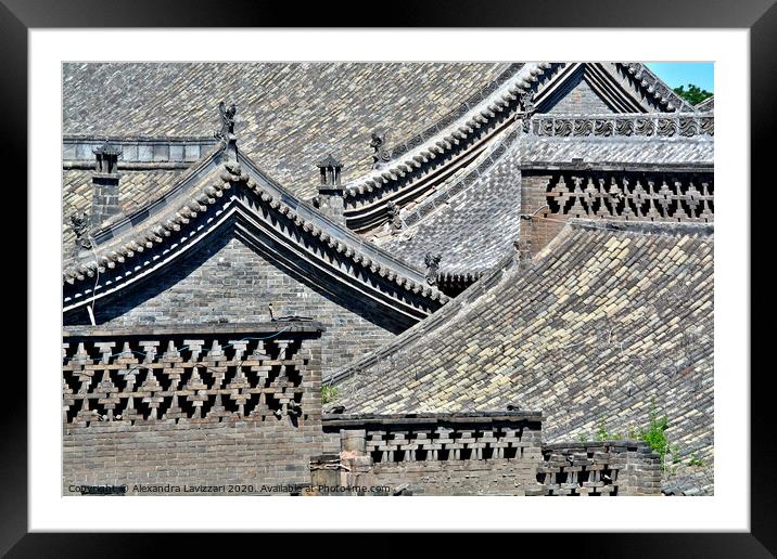 Chinese Roofs Framed Mounted Print by Alexandra Lavizzari