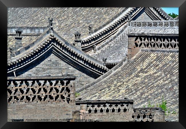 Chinese Roofs Framed Print by Alexandra Lavizzari