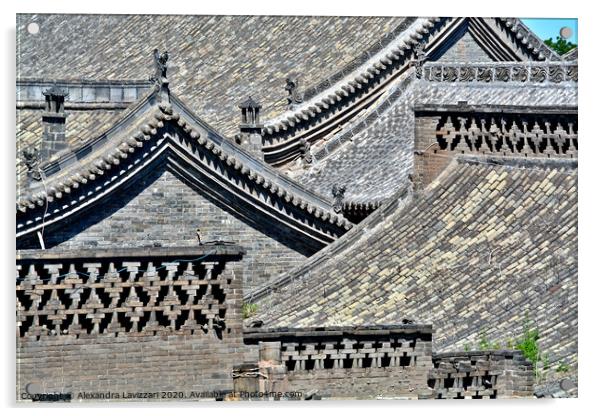 Chinese Roofs Acrylic by Alexandra Lavizzari