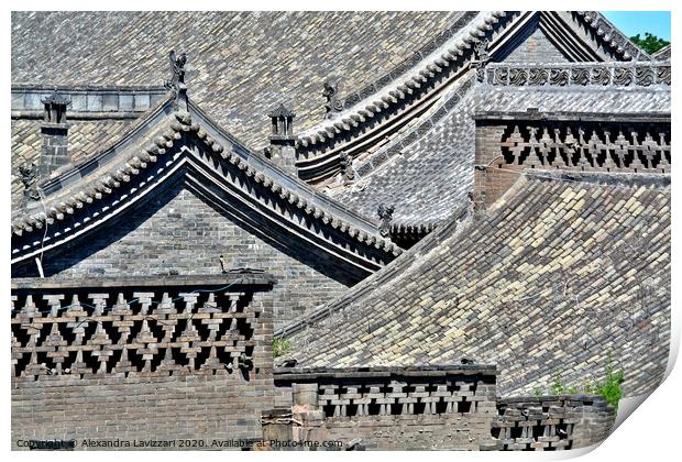 Chinese Roofs Print by Alexandra Lavizzari