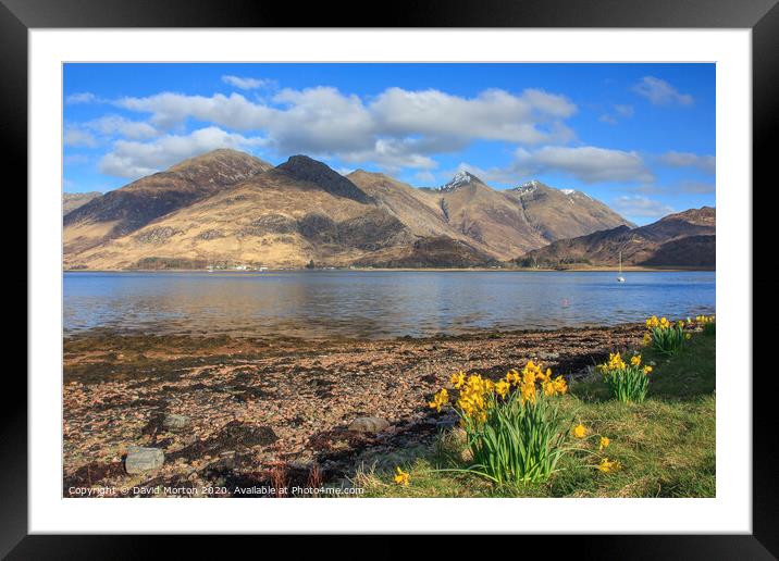 Five Sisters of Kintail  across Loch Duich Framed Mounted Print by David Morton