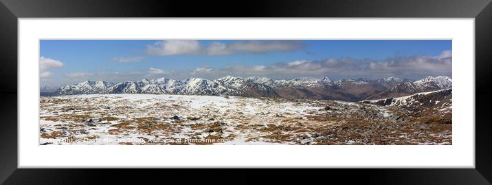 Panorama of Cluanie Forrest from Sgurr nan Conbhairean above Loch Cluanie Framed Mounted Print by David Morton