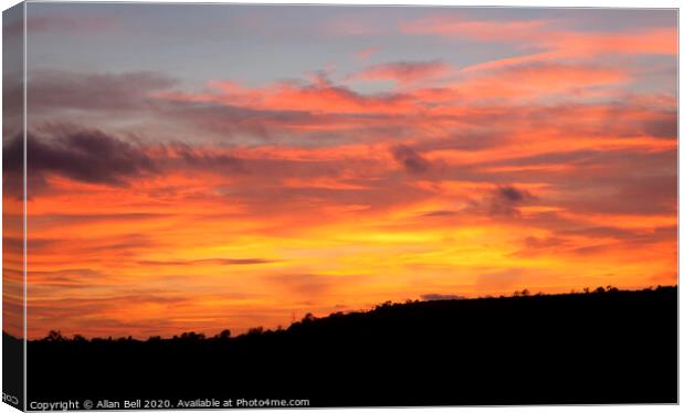 Flame Sunset Over Arun Valley Canvas Print by Allan Bell