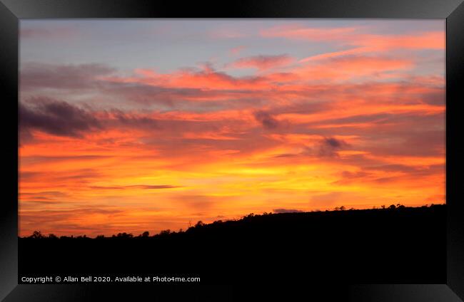 Flame Sunset Over Arun Valley Framed Print by Allan Bell