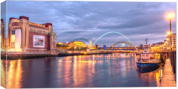 The stunning quayside of Newcastle  Canvas Print by Naylor's Photography