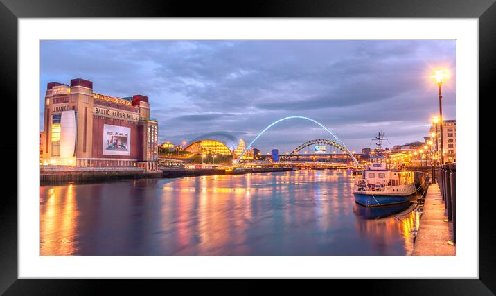 The stunning quayside of Newcastle  Framed Mounted Print by Naylor's Photography