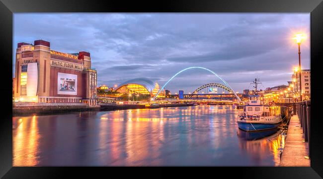 The stunning quayside of Newcastle  Framed Print by Naylor's Photography