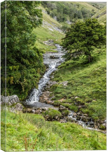 Waterfall in Buckden Ghyll Yorkshire Dales  Canvas Print by Nick Jenkins