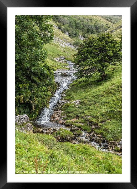 Waterfall in Buckden Ghyll Yorkshire Dales  Framed Mounted Print by Nick Jenkins