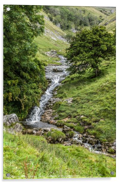 Waterfall in Buckden Ghyll Yorkshire Dales  Acrylic by Nick Jenkins