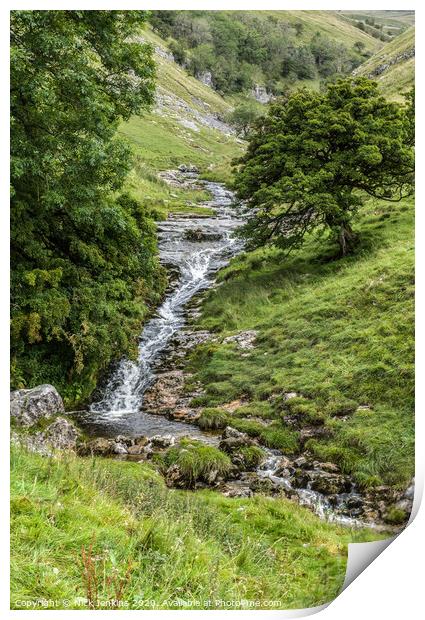Waterfall in Buckden Ghyll Yorkshire Dales  Print by Nick Jenkins
