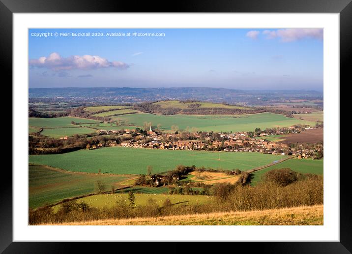 South Harting West Sussex Countryside Framed Mounted Print by Pearl Bucknall