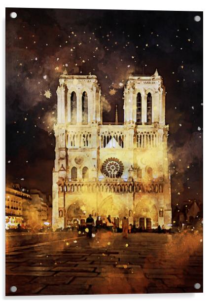 Notre Dame de Paris cathedral Acrylic by Ankor Light
