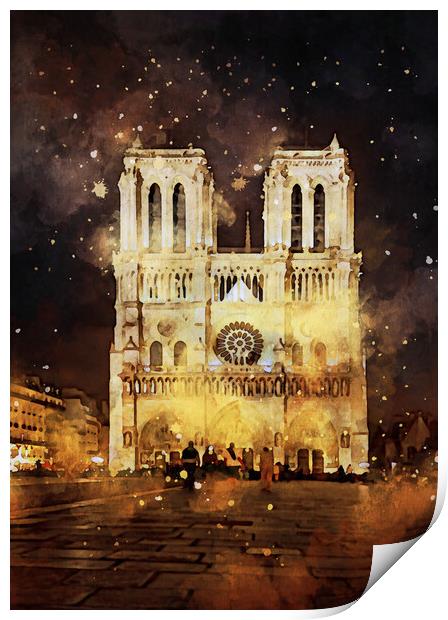Notre Dame de Paris cathedral Print by Ankor Light