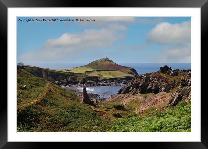 Cape Cornwall and the Kenidjack Valley Framed Mounted Print by Brian Pierce