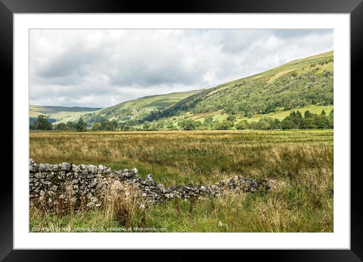 Upper Wharfedale near Buckden Village Yorkshire  Framed Mounted Print by Nick Jenkins