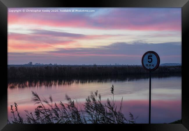 Norfolk broads sunrise Framed Print by Christopher Keeley