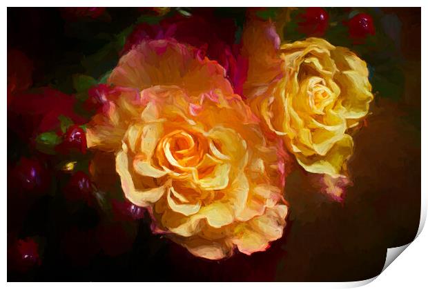 Painterly Roses Print by Eileen Wilkinson ARPS EFIAP