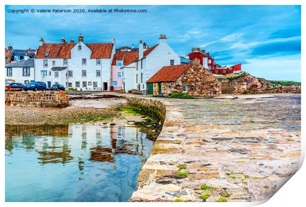 Pittenweem Harbour Reflection Print by Valerie Paterson