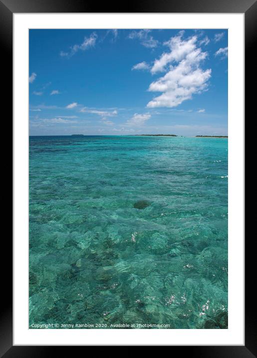 House Coral Reef in Maldivian Island Framed Mounted Print by Jenny Rainbow