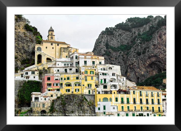 Amalfi Village Framed Mounted Print by Alessandro Ricardo Uva