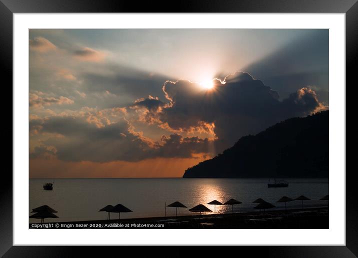 Wonderful Sunset at The Beach Of Adrasan at Antalya Province Framed Mounted Print by Engin Sezer