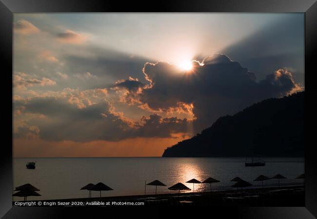 Wonderful Sunset at The Beach Of Adrasan at Antalya Province Framed Print by Engin Sezer