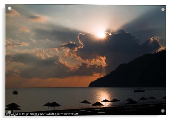 Wonderful Sunset at The Beach Of Adrasan at Antalya Province Acrylic by Engin Sezer