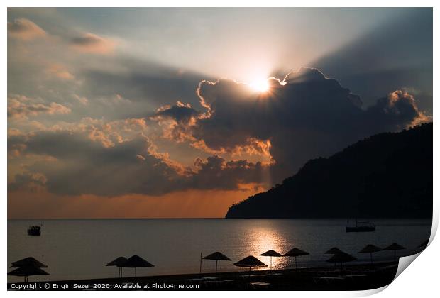 Wonderful Sunset at The Beach Of Adrasan at Antalya Province Print by Engin Sezer