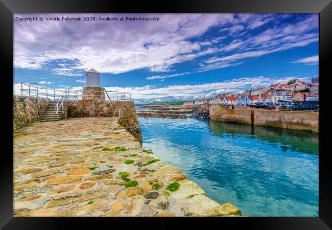 Pittenweem Harbour Mouth Framed Print by Valerie Paterson